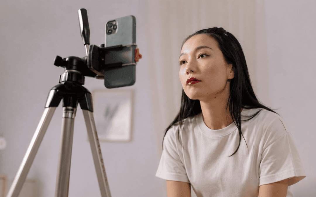 Influencer filming authentic social media content for a brand collaboration in Singapore
