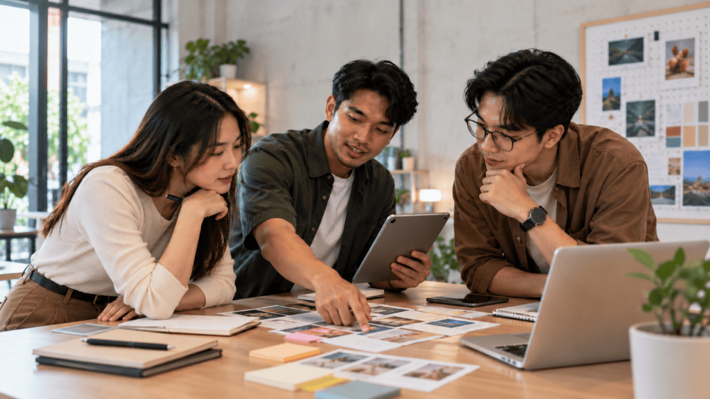 Singapore marketing team aligning social media campaign objectives with business results