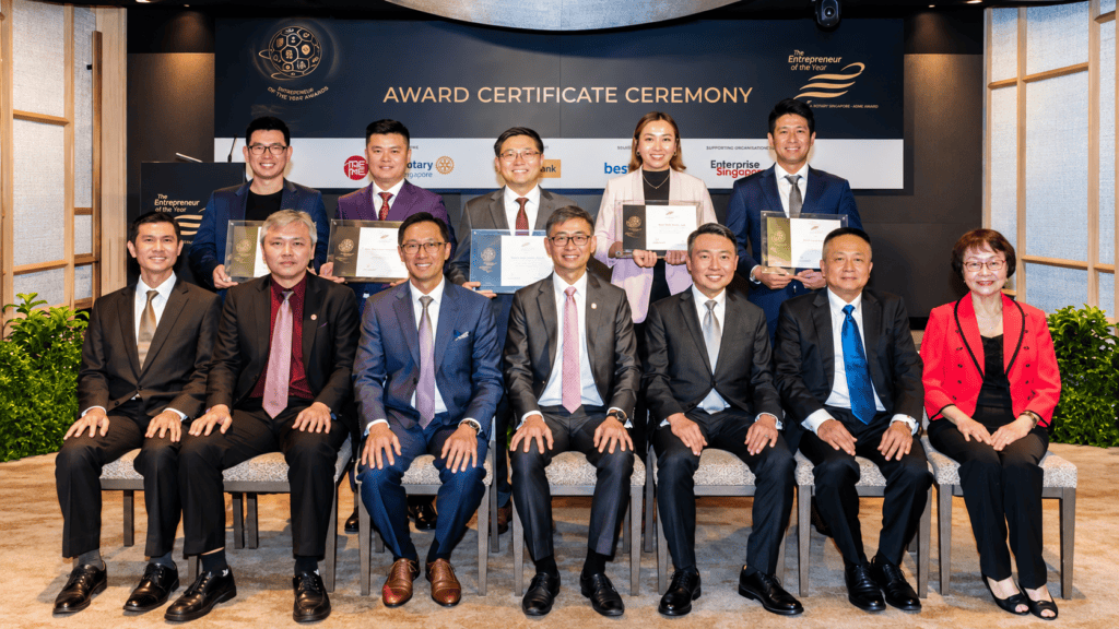 Award recipients and organisers at the Entrepreneur of the Year Award 2023/24 Certificate Ceremony